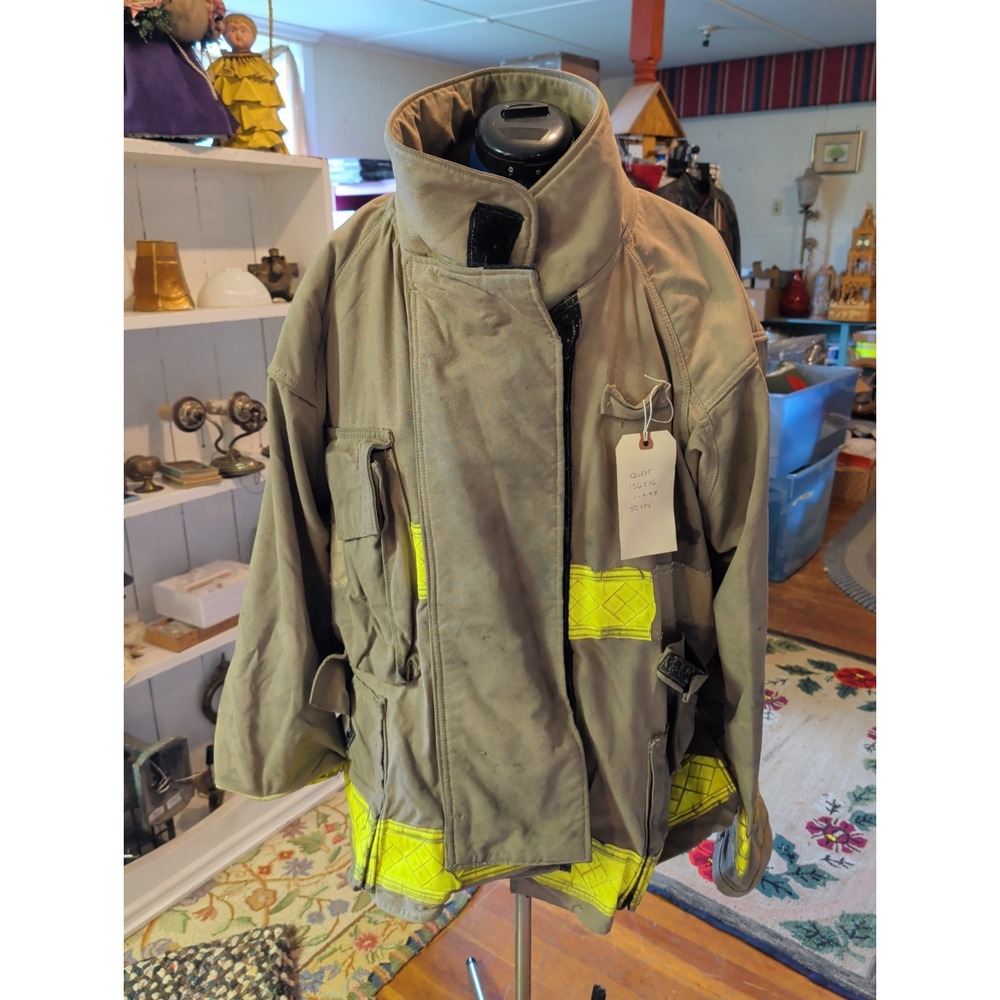Vintage Retired Firefighter Turnout Jacket Shell Perth Fire Coat 50 x 34